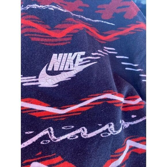 Nike Mens Sportswear Soft Athletic‎ Cut T Shirt All Over Print XXL Red Black - Picture 5 of 5